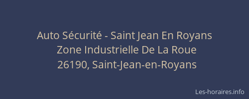 Auto S&eacute;curit&eacute; - Saint Jean En Royans