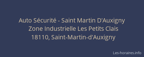 Auto Sécurité - Saint Martin D'Auxigny