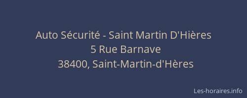 Auto Sécurité - Saint Martin D'Hières