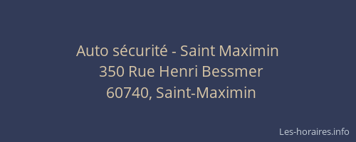 Auto s&eacute;curit&eacute; - Saint Maximin