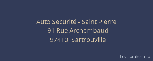 Auto Sécurité - Saint Pierre