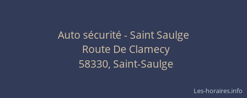 Auto sécurité - Saint Saulge
