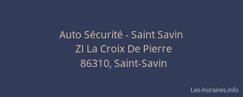 Auto Sécurité - Saint Savin