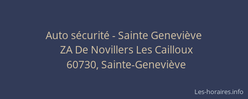 Auto sécurité - Sainte Geneviève