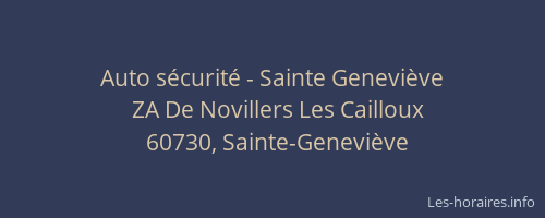 Auto s&eacute;curit&eacute; - Sainte Genevi&egrave;ve