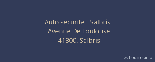 Auto sécurité - Salbris
