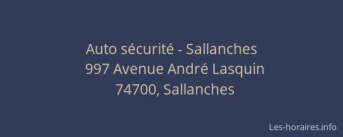 Auto s&eacute;curit&eacute; - Sallanches
