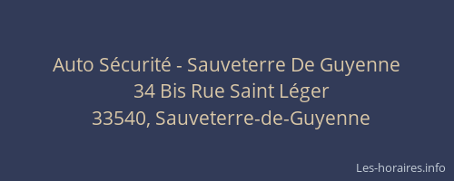Auto S&eacute;curit&eacute; - Sauveterre De Guyenne