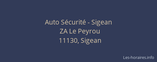 Auto S&eacute;curit&eacute; - Sigean