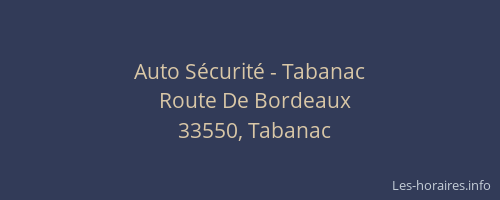 Auto Sécurité - Tabanac
