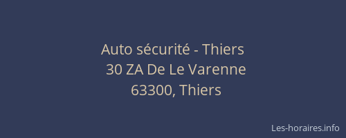 Auto s&eacute;curit&eacute; - Thiers