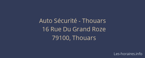 Auto S&eacute;curit&eacute; - Thouars