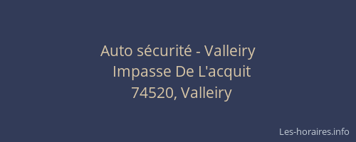 Auto sécurité - Valleiry