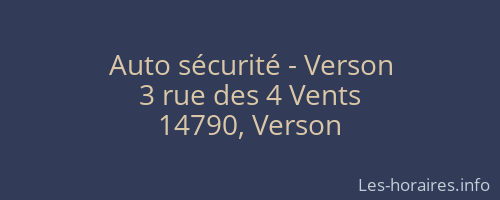 Auto s&eacute;curit&eacute; - Verson