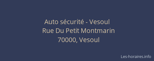 Auto sécurité - Vesoul