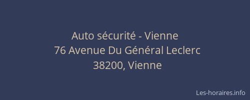 Auto s&eacute;curit&eacute; - Vienne
