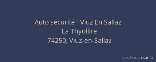 Auto s&eacute;curit&eacute; - Viuz En Sallaz