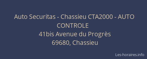 Auto Securitas - Chassieu CTA2000 - AUTO CONTROLE