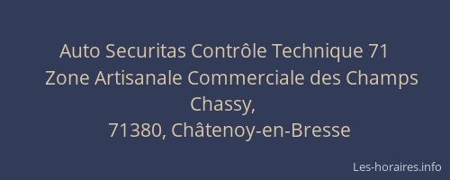 Auto Securitas Contr&ocirc;le Technique 71
