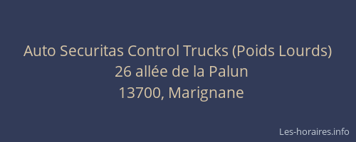 Auto Securitas Control Trucks (Poids Lourds)