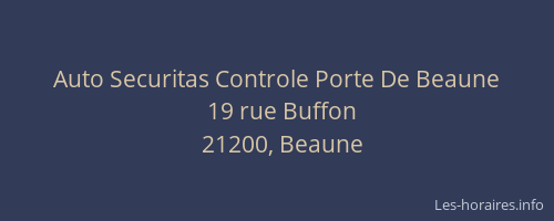 Auto Securitas Controle Porte De Beaune