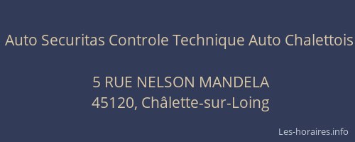 Auto Securitas Controle Technique Auto Chalettois