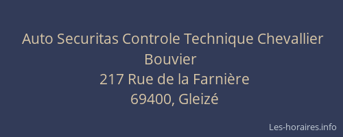 Auto Securitas Controle Technique Chevallier Bouvier