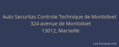 Auto Securitas Controle Technique de Montolivet