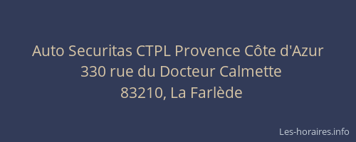 Auto Securitas CTPL Provence Côte d'Azur