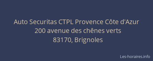 Auto Securitas CTPL Provence Côte d'Azur