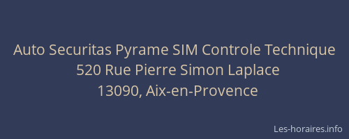 Auto Securitas Pyrame SIM Controle Technique