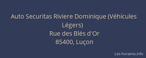Auto Securitas Riviere Dominique (Véhicules Légers)