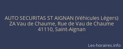 AUTO SECURITAS ST AIGNAN (Véhicules Légers)