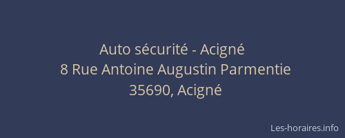 Auto sécurité - Acigné