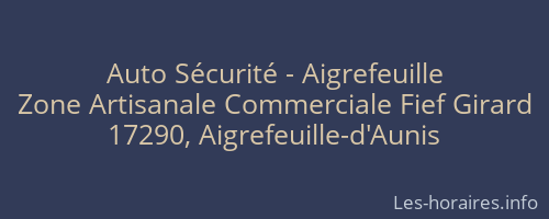 Auto Sécurité - Aigrefeuille