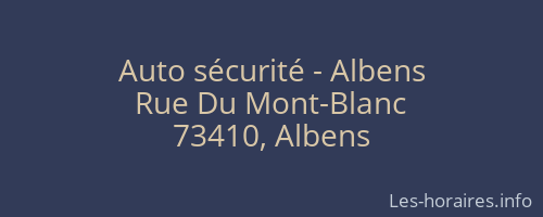 Auto sécurité - Albens