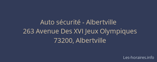 Auto sécurité - Albertville