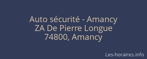 Auto sécurité - Amancy