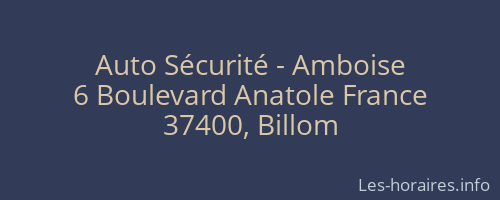 Auto Sécurité - Amboise