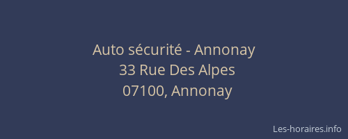 Auto sécurité - Annonay