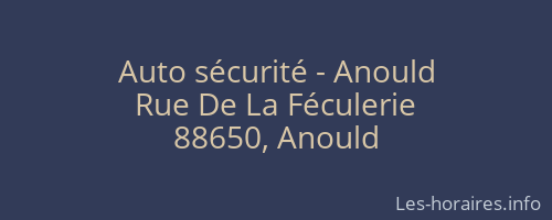 Auto sécurité - Anould
