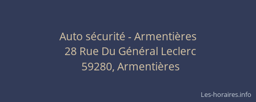 Auto sécurité - Armentières