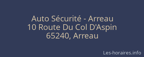 Auto Sécurité - Arreau