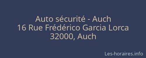 Auto sécurité - Auch