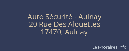 Auto Sécurité - Aulnay