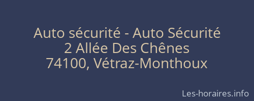 Auto sécurité - Auto Sécurité