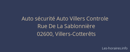 Auto sécurité Auto Villers Controle