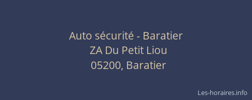 Auto sécurité - Baratier