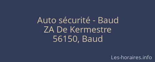 Auto sécurité - Baud