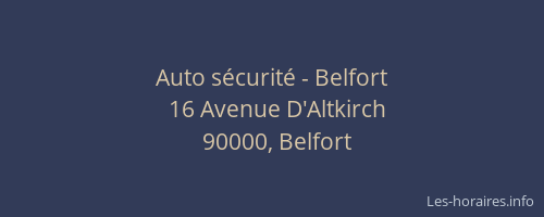 Auto sécurité - Belfort